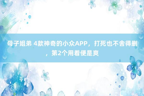 母子姐弟 4款神奇的小众APP，打死也不舍得删，第2个用着便是爽